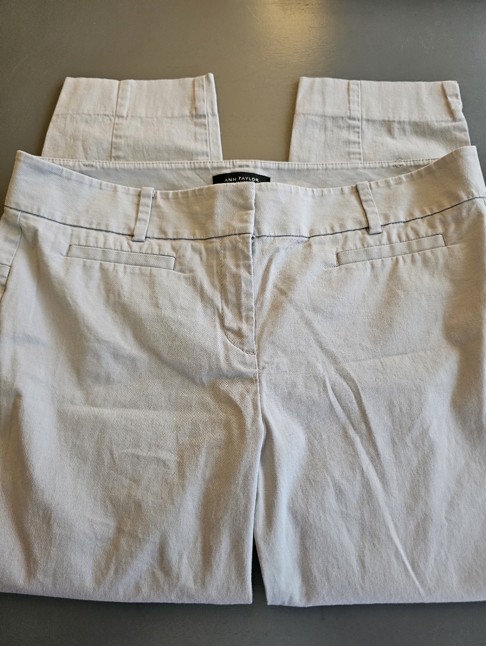 Womens Ann Loft Cropped Flat Panel Pants Sz Petite 10